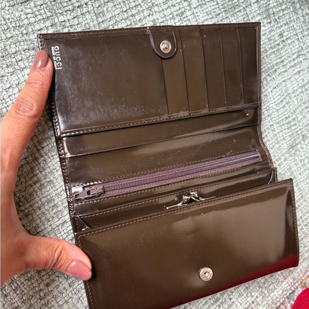 Gucci Brown Patent Leather Wallet FINAL PRICE - Picture 5 of 14
